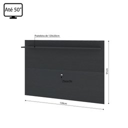 Painel para TV até 50 Polegadas 1 Prateleira Columbia Espresso Móveis - 3