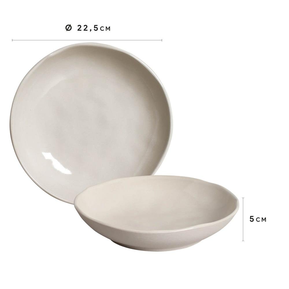 CONJUNTO C/ 6 PRATOS FUNDO BIO STONEWARE CLAY Ø 22,5cm - 3