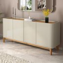 Ver imagem 1 de Buffet Balcão 180cm Sala com 4 Portas Flip 1.8 Patrimar Off White/cinamomo