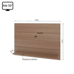 Painel para TV até 50 Polegadas 1 Prateleira Columbia Espresso Móveis - 3
