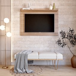 Painel para TV até 50 Polegadas 1 Prateleira Columbia Espresso Móveis - 4