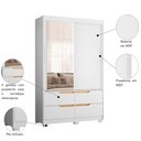 Ver imagem 2 de Armário de Quarto 2 Portas Correr Grande com Espelho