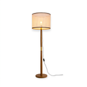 Ver imagem 2 de Luminária de Chão Imperial Base Madeira Detalhe Dourado 160cm Bivolt - Palha/Marrom