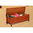 Ver imagem 2 de Baú para Quarto de Casal Estofado 1,40m - Athenas - Móveis Montanhês