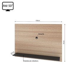 Painel para TV até 50 Polegadas 1 Prateleira Columbia Espresso Móveis - 3