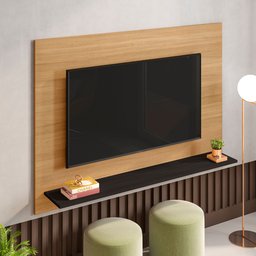 Painel para TV até 50 Polegadas 1 Prateleira Columbia Espresso Móveis - 5