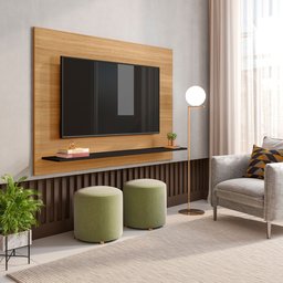 Painel para TV até 50 Polegadas 1 Prateleira Columbia Espresso Móveis - 7