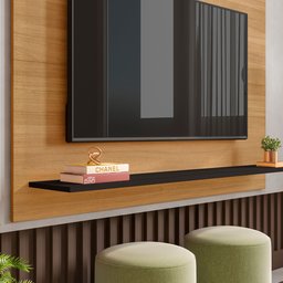 Painel para TV até 50 Polegadas 1 Prateleira Columbia Espresso Móveis - 6
