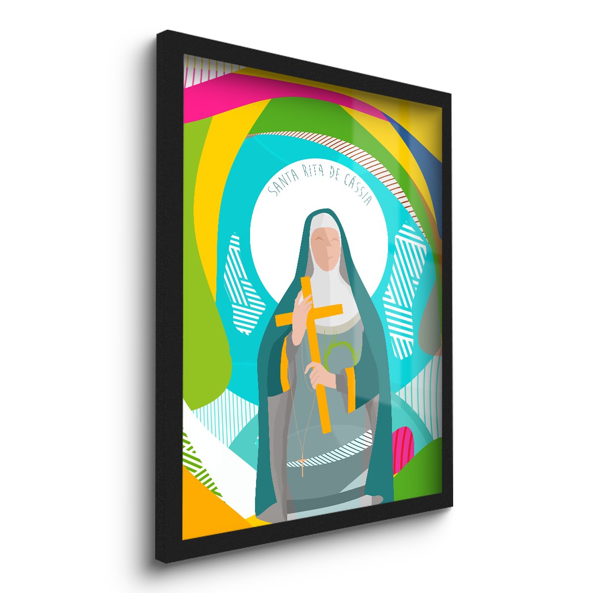 Quadro Decorativo Santa Rita de Cáasia 45x33 C/vidro