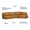 Ver imagem 3 de Sofá 05 Lugares 330cm Arizona com Chaise Esquerdo Corano Caramelo - Nexta Casa