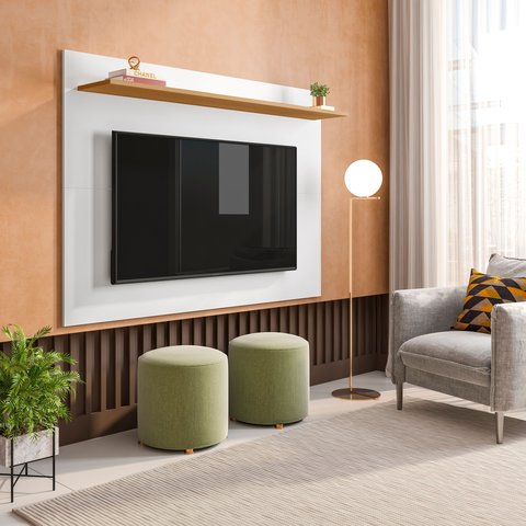 Painel para TV até 50 Polegadas 130cmx91cm 1 Prateleira Columbia Espresso Móveis