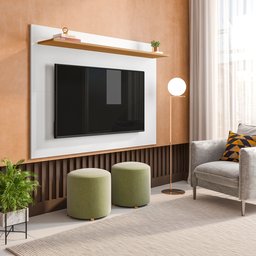 Painel para TV até 50 Polegadas 1 Prateleira Columbia Espresso Móveis - 1