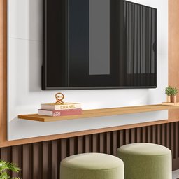 Painel para TV até 50 Polegadas 1 Prateleira Columbia Espresso Móveis - 9