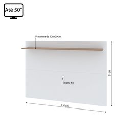 Painel para TV até 50 Polegadas 1 Prateleira Columbia Espresso Móveis - 4