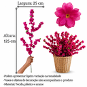 Ver imagem 2 de Kit 15 Hastes Flor de Cerejeira Artificial 125cm Decoração Realista e Elegante