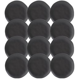 Jogo 12 Pratos de Sobremesa Porto Brasil 19cm Cerâmica Preto - 1