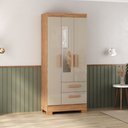 Ver imagem 2 de Guarda Roupa Solteiro com Espelho 3 Portas Fortaleza Acacia Reclefcta Atualle