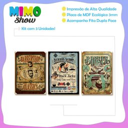 03 Placas Mdf Barbearia Tradicional Vintage Decorativa Br33 - 3