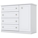 Ver imagem 4 de Berço Americano Danny Branco Acetinado Reller e Cômoda Infantil Americano Branco Hp - Henn.