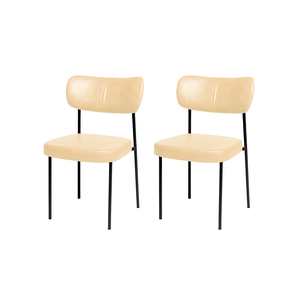 2 Cadeira Sala de Jantar Pés em Aço Verona Sintetico Ds Home: Sintécico Off White