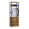 Conjunto Closet Modulado Baco 385cm 07 Gavetas 04.111 PRW Móveis - Soluzione Carvalho Dakar/Cinza Vu - 2