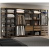 Conjunto Closet Modulado Baco 385cm 07 Gavetas 04.111 PRW Móveis - Soluzione Carvalho Dakar/Cinza Vu - 1
