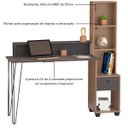 Ver imagem 4 de Escrivaninha Hairpin com Estante Nichos e Gaveta Champagne / Preto