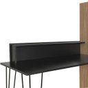 Ver imagem 7 de Escrivaninha Hairpin com Estante Nichos e Gaveta Champagne / Preto