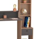 Ver imagem 6 de Escrivaninha Hairpin com Estante Nichos e Gaveta Champagne / Preto