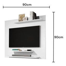 Painel Dubai Branco para Tv até 40 Polegadas 3 Prateleiras Sala Quarto - 4
