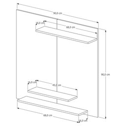 Painel Dubai Branco para Tv até 40 Polegadas 3 Prateleiras Sala Quarto - 2