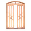 Ver imagem 3 de Porta Balcão Correr Madeira Padrão Cedro Diamante em Arco Bat. 14 Cm-2.35(a)x2.30(l)