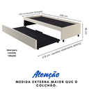 Ver imagem 3 de Bicama Box para Dois Colchões Viúva 120x203 Courino Linho