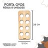 Porta ovos régua organizador madeira 08 ovos Eccus Lighting Porta Ovos em Madeira p/ 8 unidades com  - 2