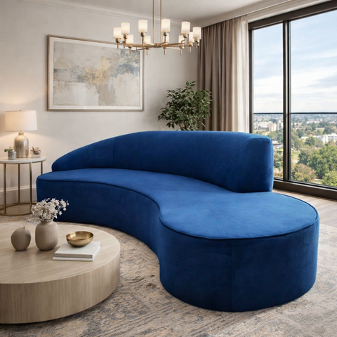 Sofá Curvo Infinity 2,10 Veludo Royal Braço Esquerdo - Larbelle