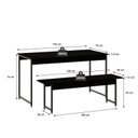 Ver imagem 4 de Conjunto Mesa de Jantar com 2 Bancos Estilo Industrial Active Yescasa Preto/Ônix
