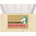 Ver imagem 5 de Tapete Vinil Nesta Casa, Acreditamos em Unicórnios 60x40 Cm.:preto