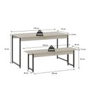 Ver imagem 3 de Conjunto Mesa de Jantar com 2 Bancos Estilo Industrial Active Yescasa Branco/Snow