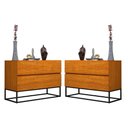 Ver imagem 1 de Kit 2 Mesas de Cabeceira Eros 60cm Base Preto:naturale