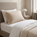 Ver imagem 5 de Fronha Travesseiro Brisa 50 x 70cm Toque 200 Fios Bege Lyor Avulsa Poliéster Cama Quarto