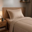 Ver imagem 2 de Fronha Travesseiro Brisa 50 x 70cm Toque 200 Fios Bege Lyor Avulsa Poliéster Cama Quarto