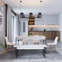 Ver imagem 4 de Conjunto Mesa de Jantar com 1 Banco Estilo Industrial Active Yescasa Branco/Chess