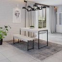 Ver imagem 1 de Conjunto Mesa de Jantar com 1 Banco Estilo Industrial Active Yescasa Branco/Chess