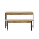 Ver imagem 3 de Conjunto Mesa de Jantar com 1 Banco Estilo Industrial Active Yescasa Marrom/Carvalho