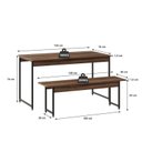Ver imagem 3 de Conjunto Mesa de Jantar com 1 Banco Estilo Industrial Active Yescasa Marrom/Nogal
