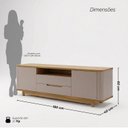 Ver imagem 4 de Rack para TV até 70 Polegadas MDF com Laterais Curvas 180cm Pés em Madeira Maciça
