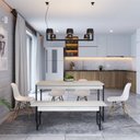 Ver imagem 4 de Conjunto Mesa de Jantar com 1 Banco Estilo Industrial Active Yescasa