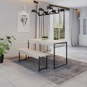 Ver imagem 1 de Conjunto Mesa de Jantar com 1 Banco Estilo Industrial Active Yescasa Branco/Snow