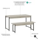Ver imagem 5 de Conjunto Mesa de Jantar com 1 Banco Estilo Industrial Active Yescasa Branco/Snow