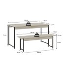 Ver imagem 3 de Conjunto Mesa de Jantar com 1 Banco Estilo Industrial Active Yescasa Branco/Snow